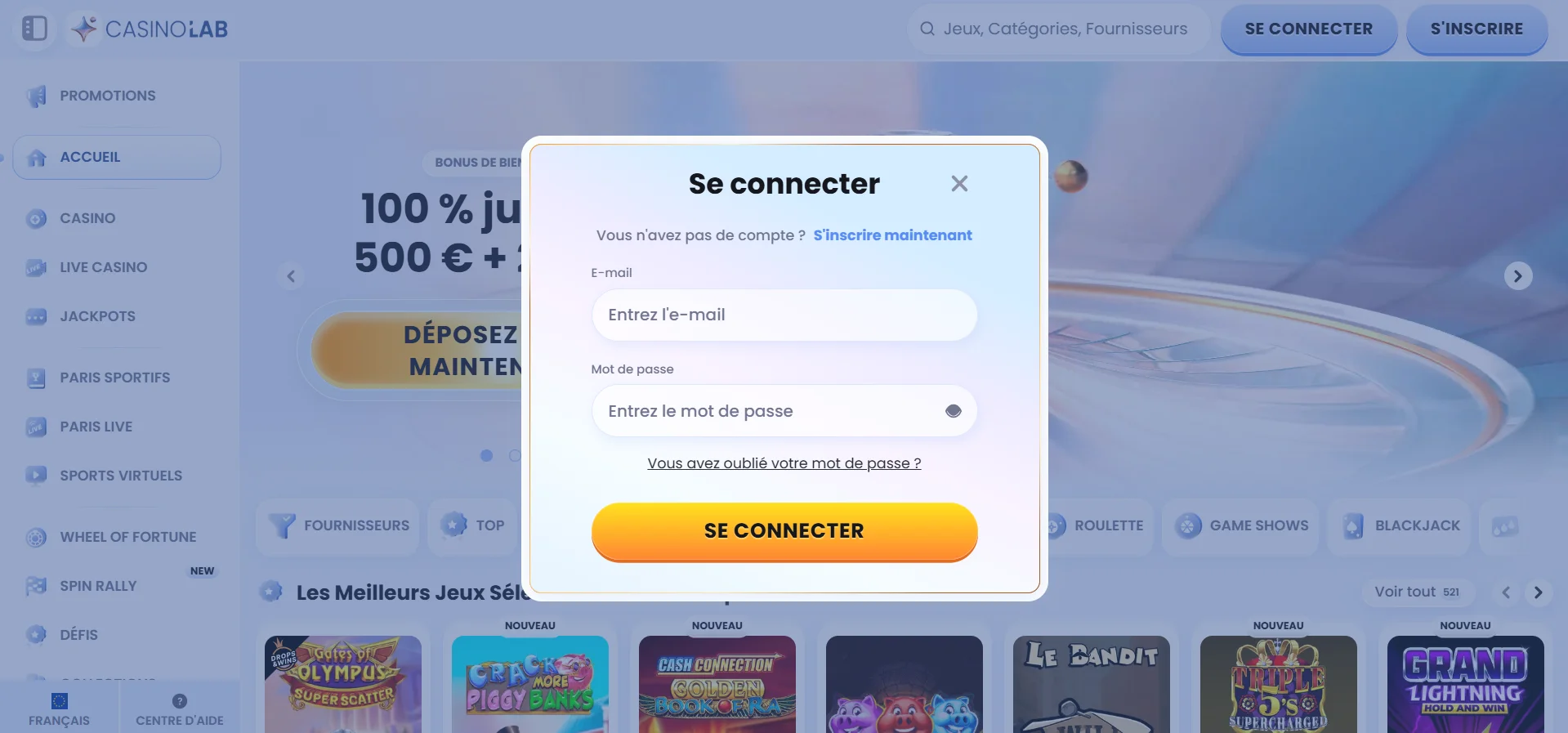 Lab casino se connecter